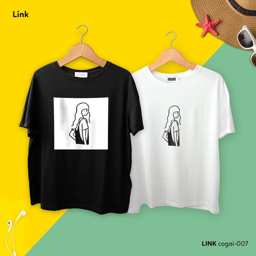 Áo thun tay lỡ hình CÔ GÁI Unisex