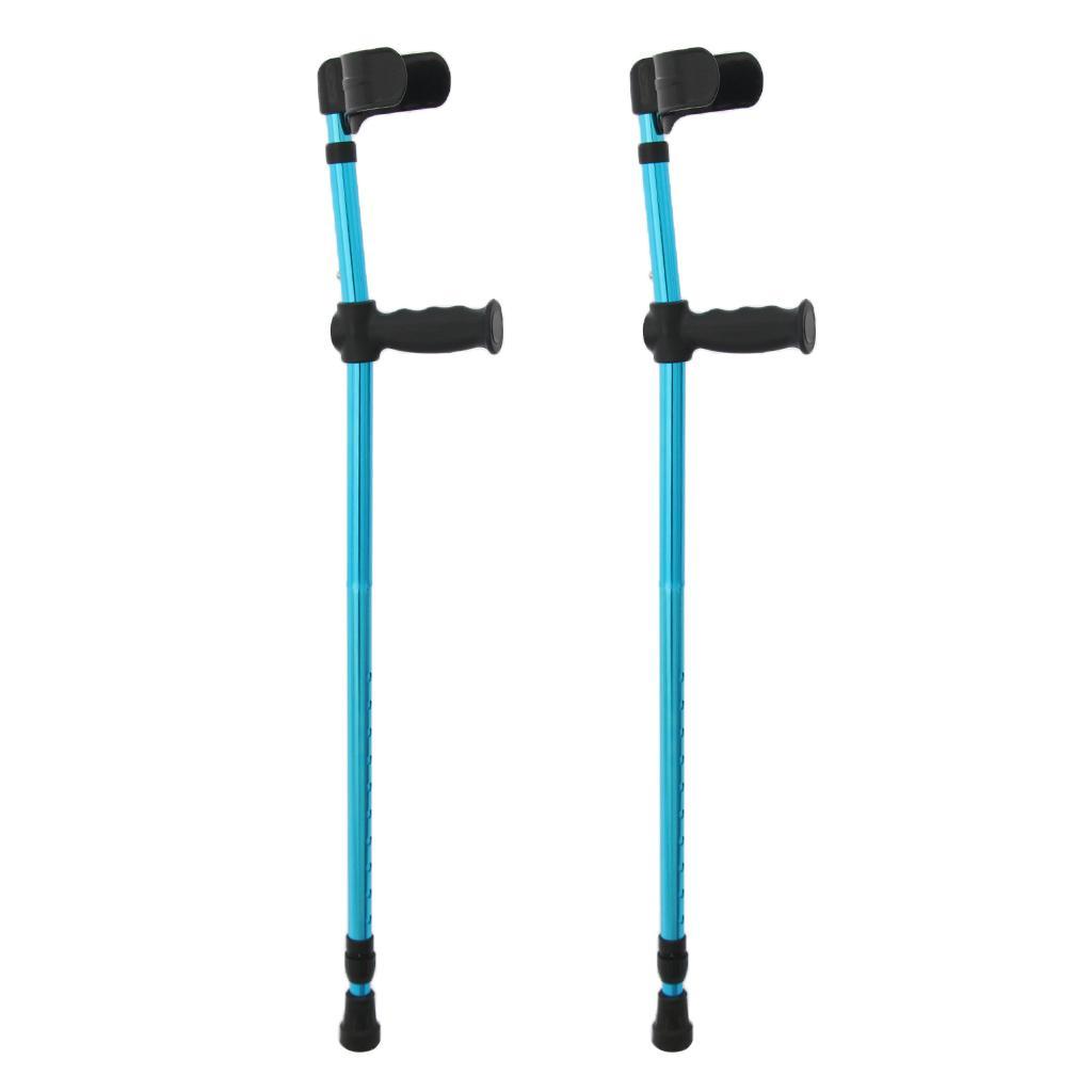 2Pcs Aluminum Folding Forearm Crutches Stick for Elderly