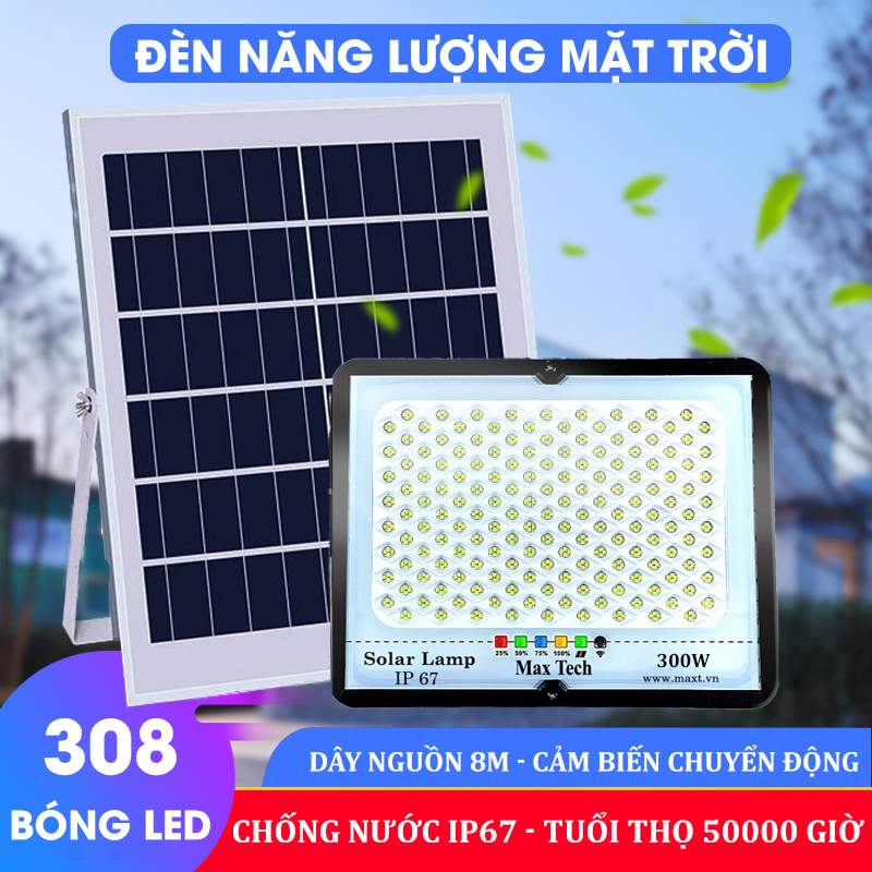 Đèn năng lượng mặt trời  MAXTECH bóng to 150w, 200w, 250w, 300w -Siêu bền, an toàn - D1370