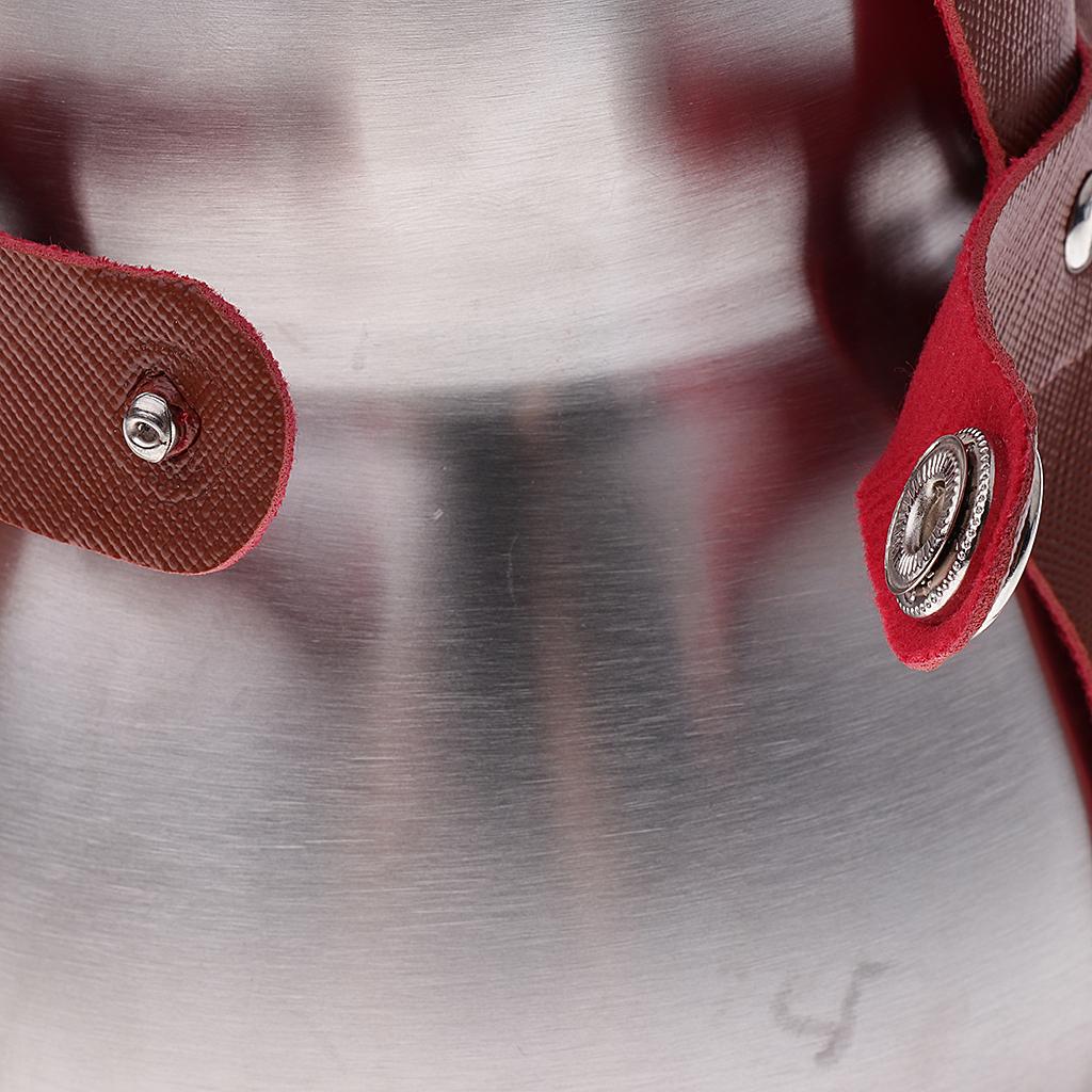 2X 304 Stainless Steel Wine Pot Liquor Gourd Hip Flask with Leather Belt