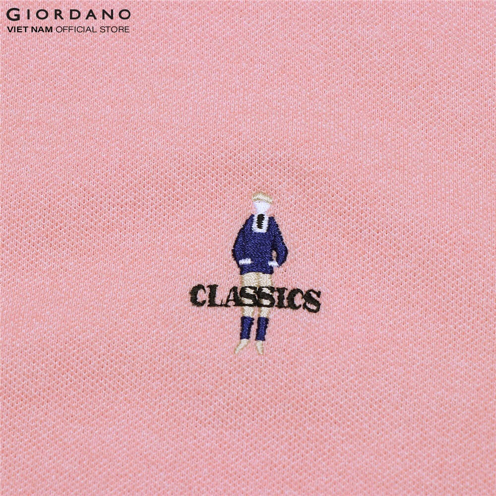 Áo Thun Nam Có Cổ Giordano Classic Polo 01011260 - 49-Hồng - S