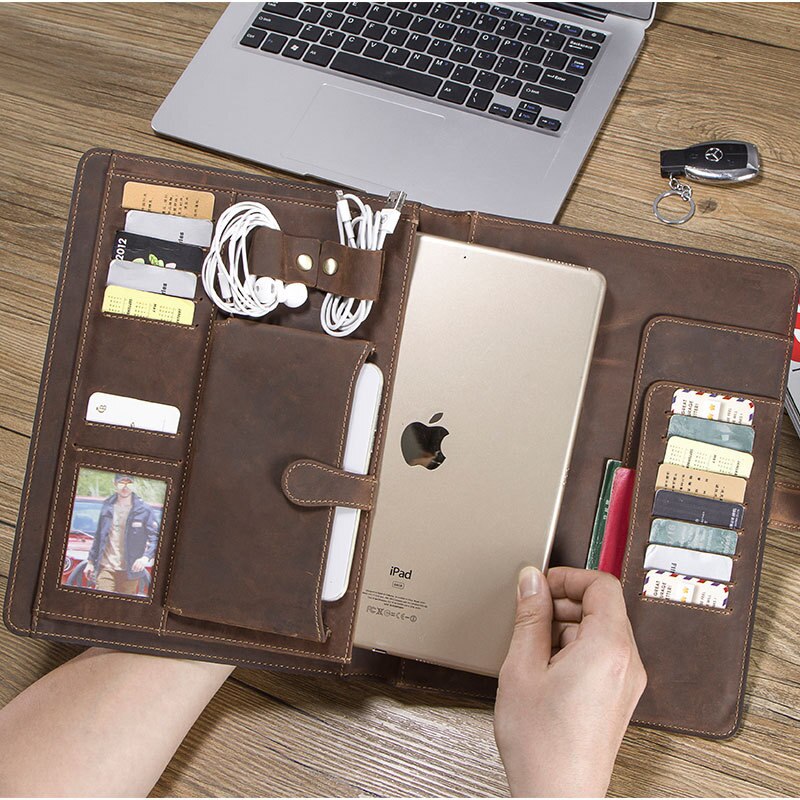 Túi văn kiện da bò thật clutch da all-in-one 10.5 cao cấp
