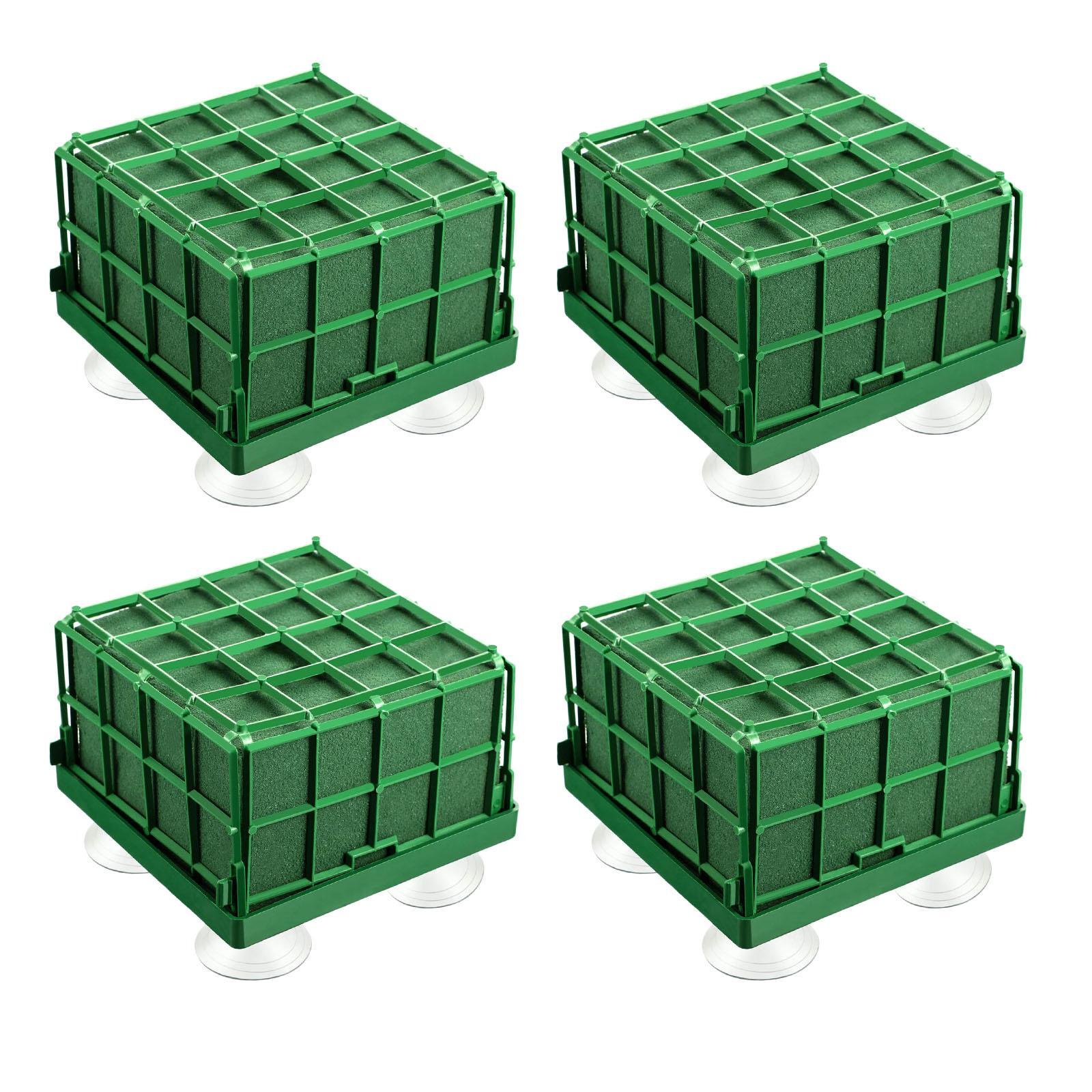 2x 4 Pcs Floral Foam Blocks Square Floral Bricks Flower Mud Foam Kit Arrangement for Florist Floral Arrangement Green Styrofoam Dry Or Wet