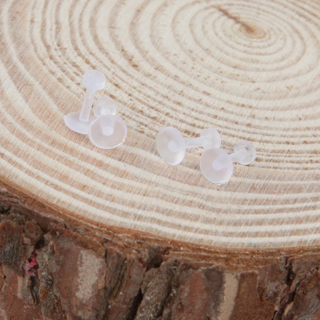 4-7pack 10Pcs Clear Acrylic Nose Studs Ring Retainers Bars Body Piercing Jewelry