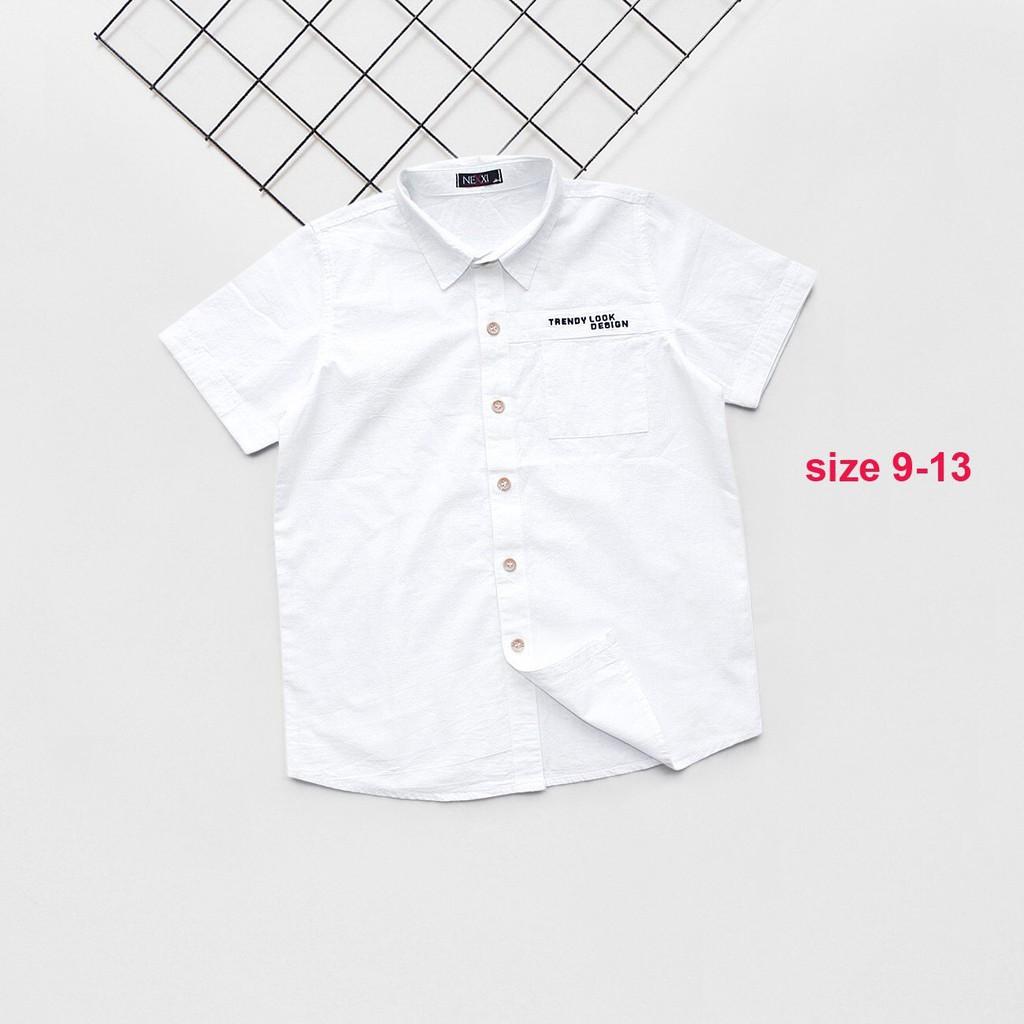 Áo sơ mi bé trai Nexxi size đại 25-45 kg