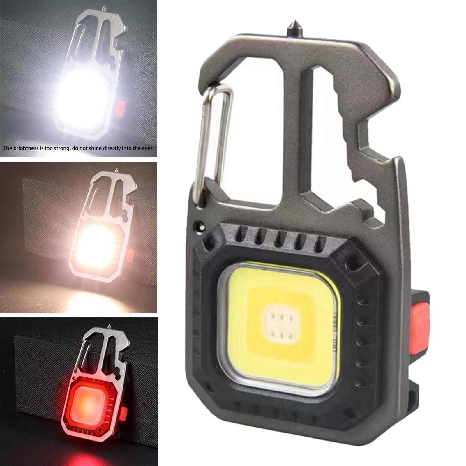 COB Keychain Flashlight Bottle Opener 3 Modes for Climbing Travel Fishing