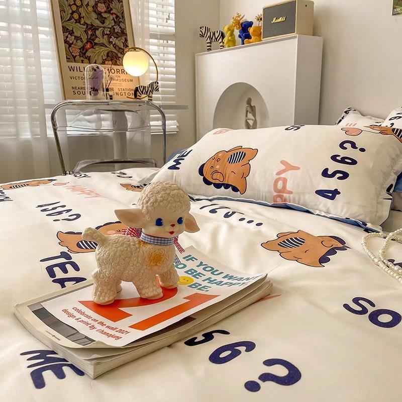 Bộ Chăn Ga Gối m6/m8/2m- Full SizeCotton 80% Vỏ Gối , Drap , Vỏ Chăn Hoạ Tiết Gấu Cute Tiệm Nhà Mêu Hàng Cao Cấp