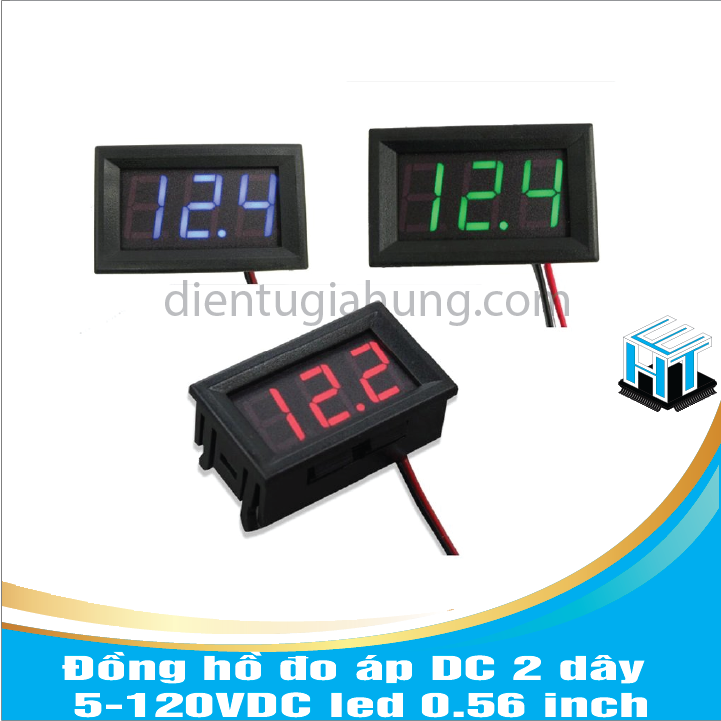 Đồng hồ đo áp DC 2 dây 5-120VDC led 0.56 inch
