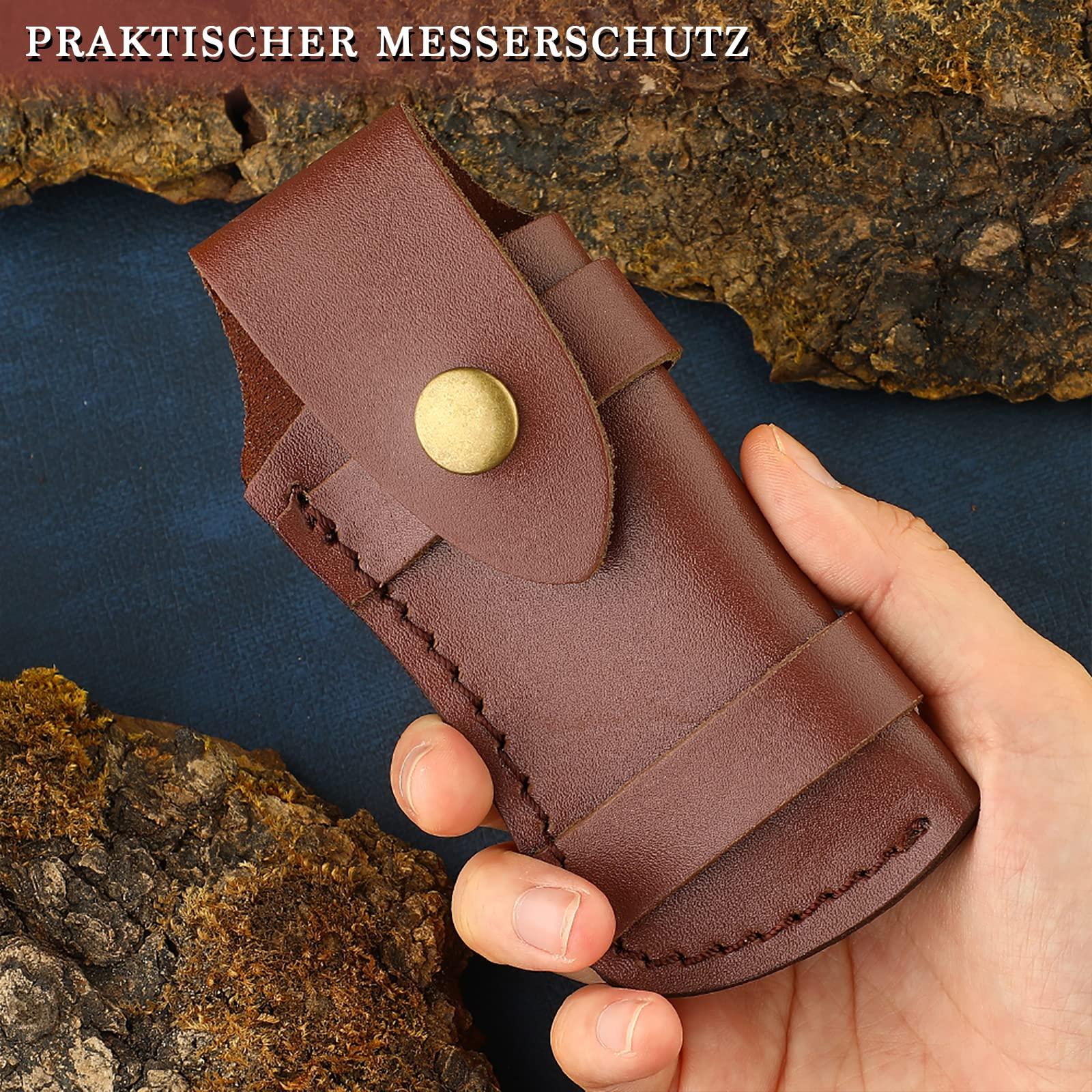 Túi dao cho thắt lưng làm bằng da thực sự băng thẳng đứng túi dao Etui không có dao dao có vỏ để gấp dao nhỏ túi