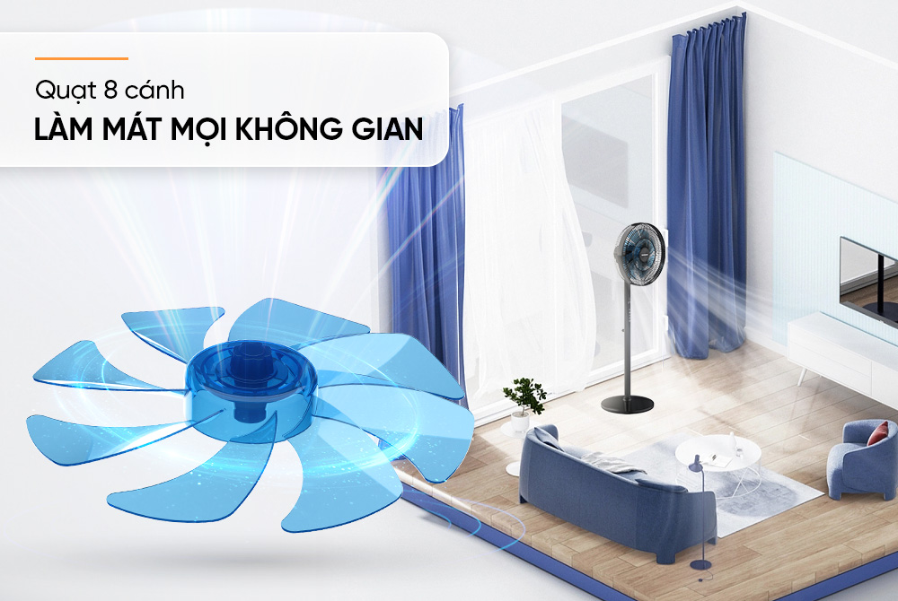 Quạt đứng 8 cánh SUNHOUSE SHD7346 - Hàng chính hãng