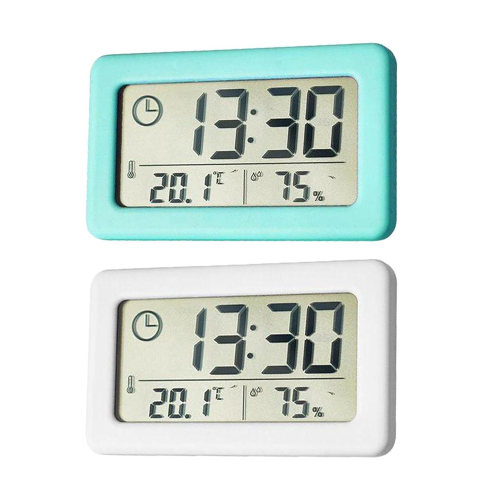 2x Digital Clock Indoor Temperature Hanging Home Desktop Study Room