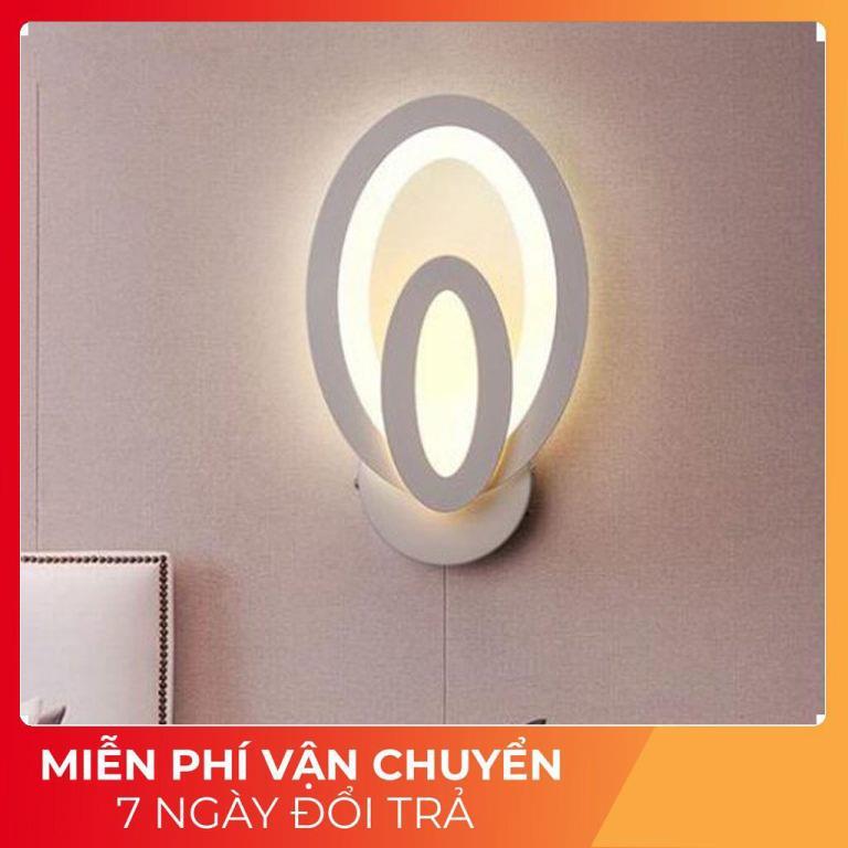 Đèn Gắn Tường Trang Trí Bầu Dục Đôi Mang Phong Cách Hiện Đại Chất Liệu Thép Sơn Tĩnh Điện Mica Cao Cấp-BH 1 NÂM