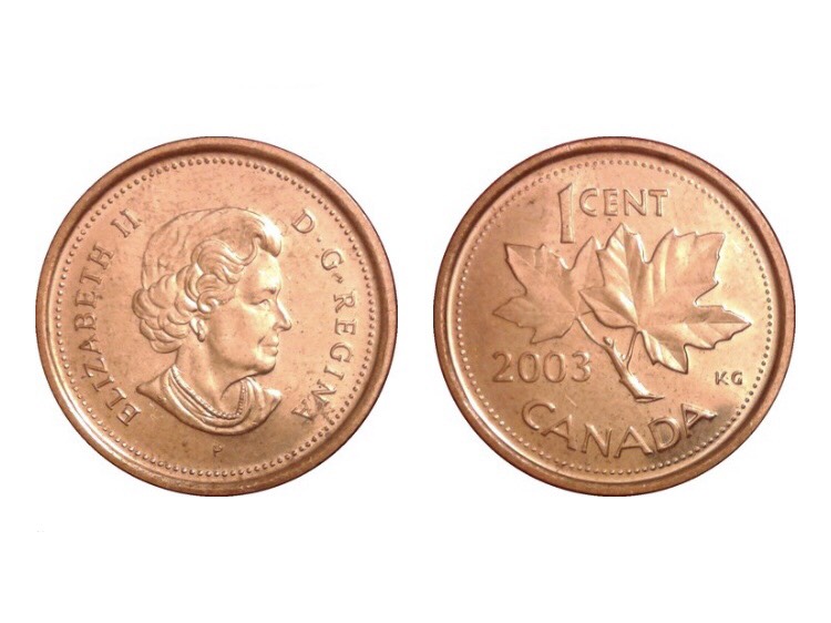Đồng xu canada 1 cent nữ hoàng Elizabeth II
