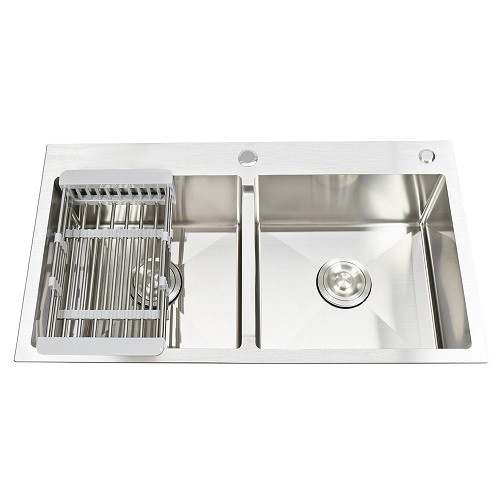 Combo chậu rửa chén inox sus304 kích thước 8245, vòi rửa chén nóng lạnh, bình xà phòng, rổ inox đa năng, bộ xả chậu chống hôi