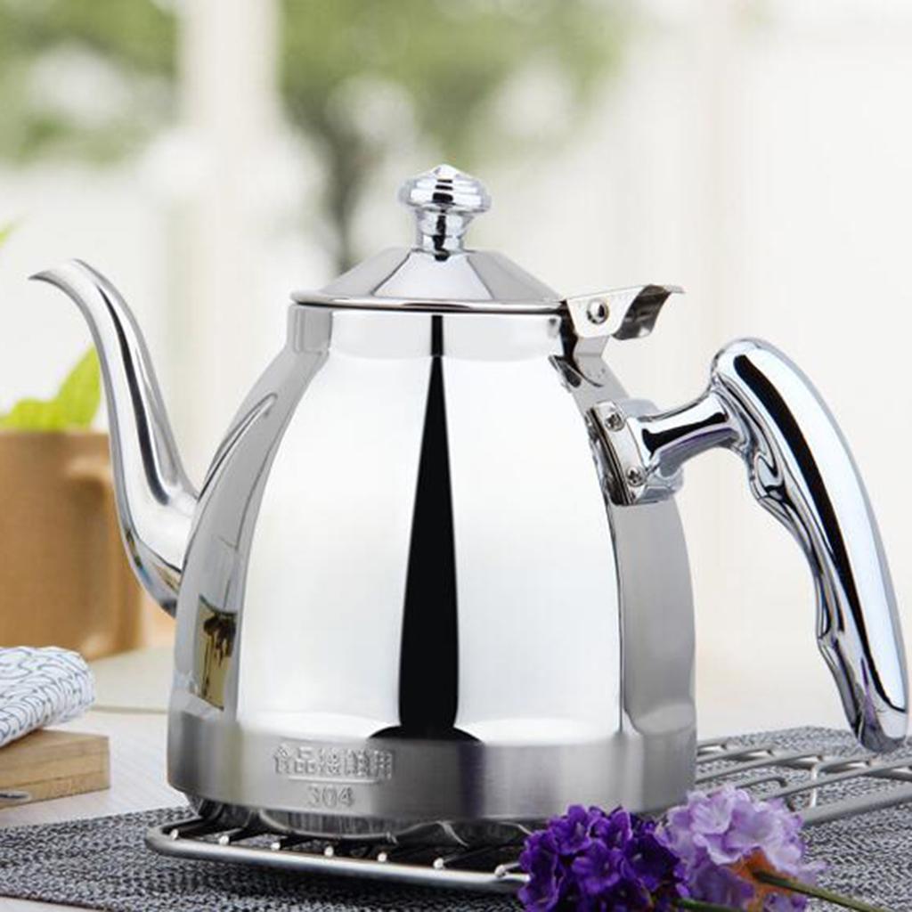 Outdoor Camping Stainless Steel 1.5L TeaKettle Kitchen Mini Tea Pot + Infuser