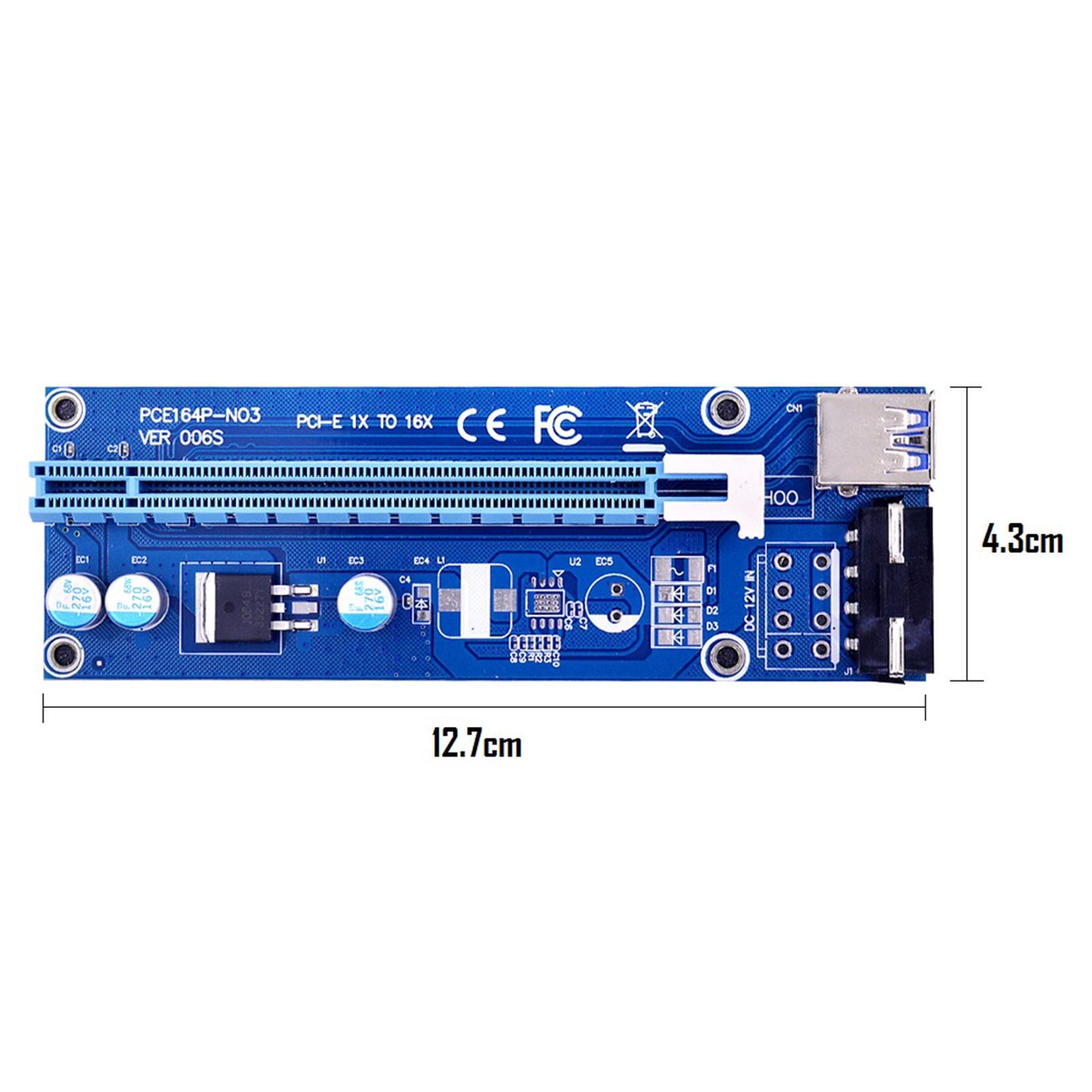 VER006S PCI- Card PCIE 1X to 16X USB 3.0  Power for