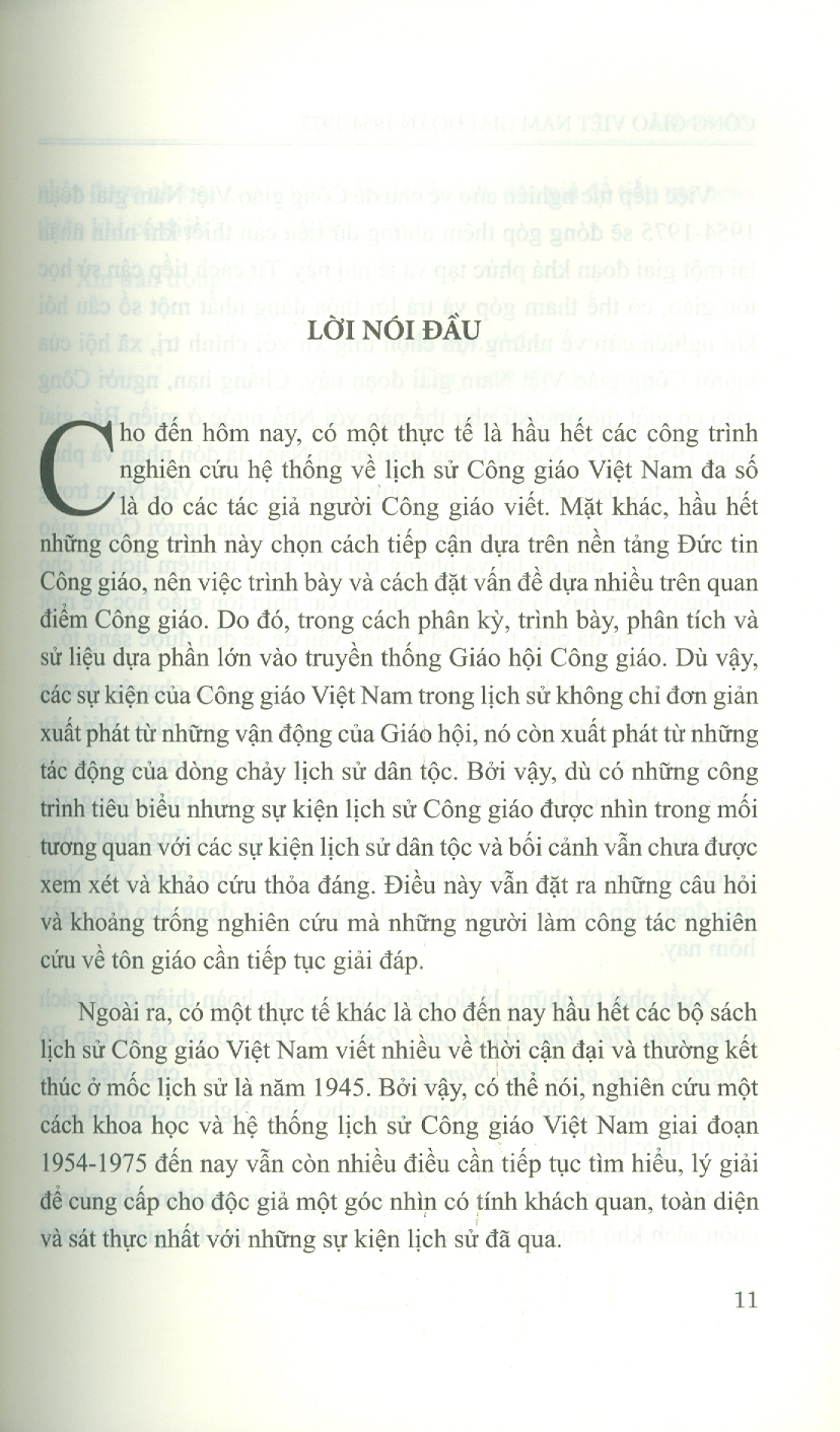 Công Giáo Việt Nam Giai Đoạn 1954-1975 (Sách Chuyên Khảo)