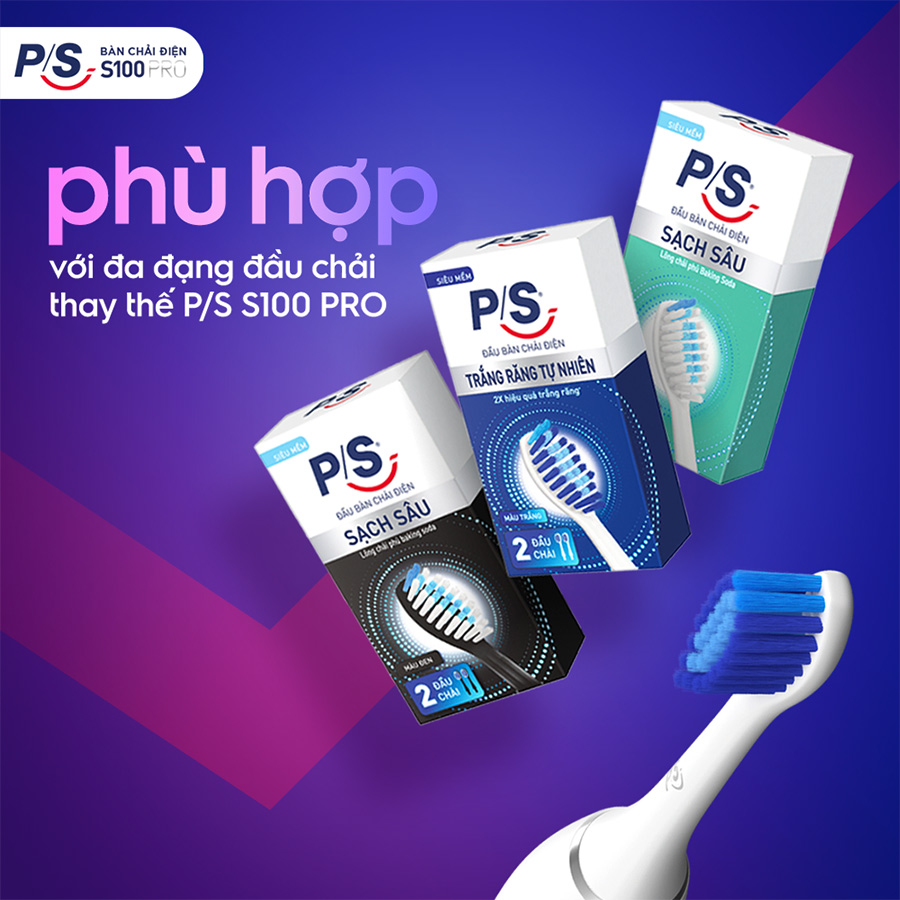 Bàn Chải Điện P/S S100 PRO - Phiên Bản Ultra Violet Giới Hạn - Sạch chuẩn sóng âm