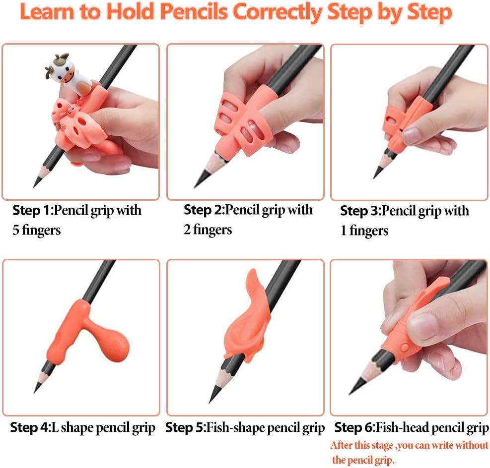 Grips cho bút chì, rất nhiều Grip Guide Pencil, Pencil Guide Finger Silicone Viết, Bộ chuyển đổi bút chì để viết tư thế cho trẻ em học sinh