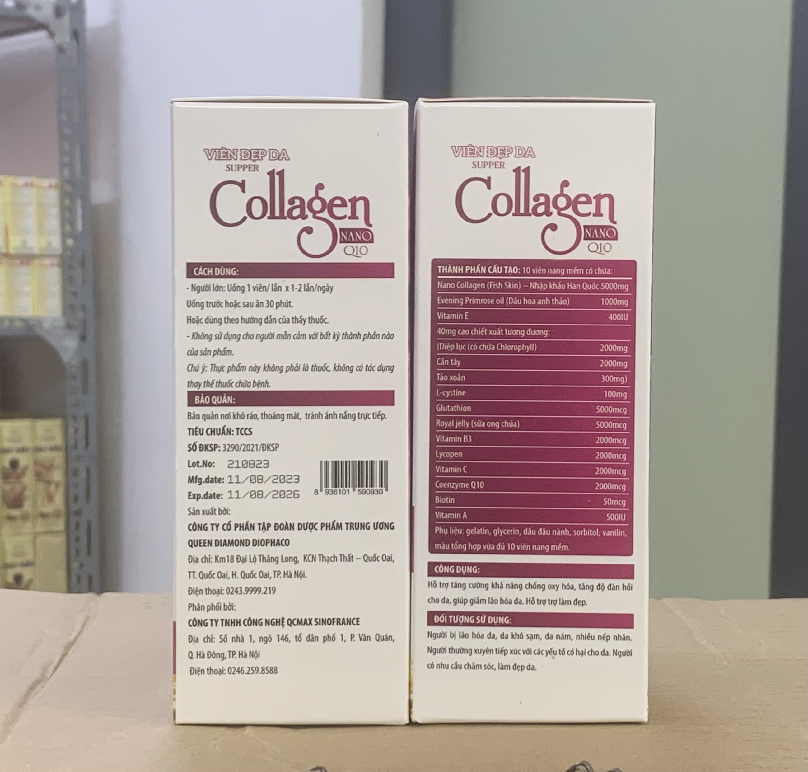 Viên đẹp da Collagen Nano Q10 ,hộp 30 viên ,Giúp đẹp da, căng da, ngừa lão hóa, sạm, nám, cung cấp dưỡng chất cho da