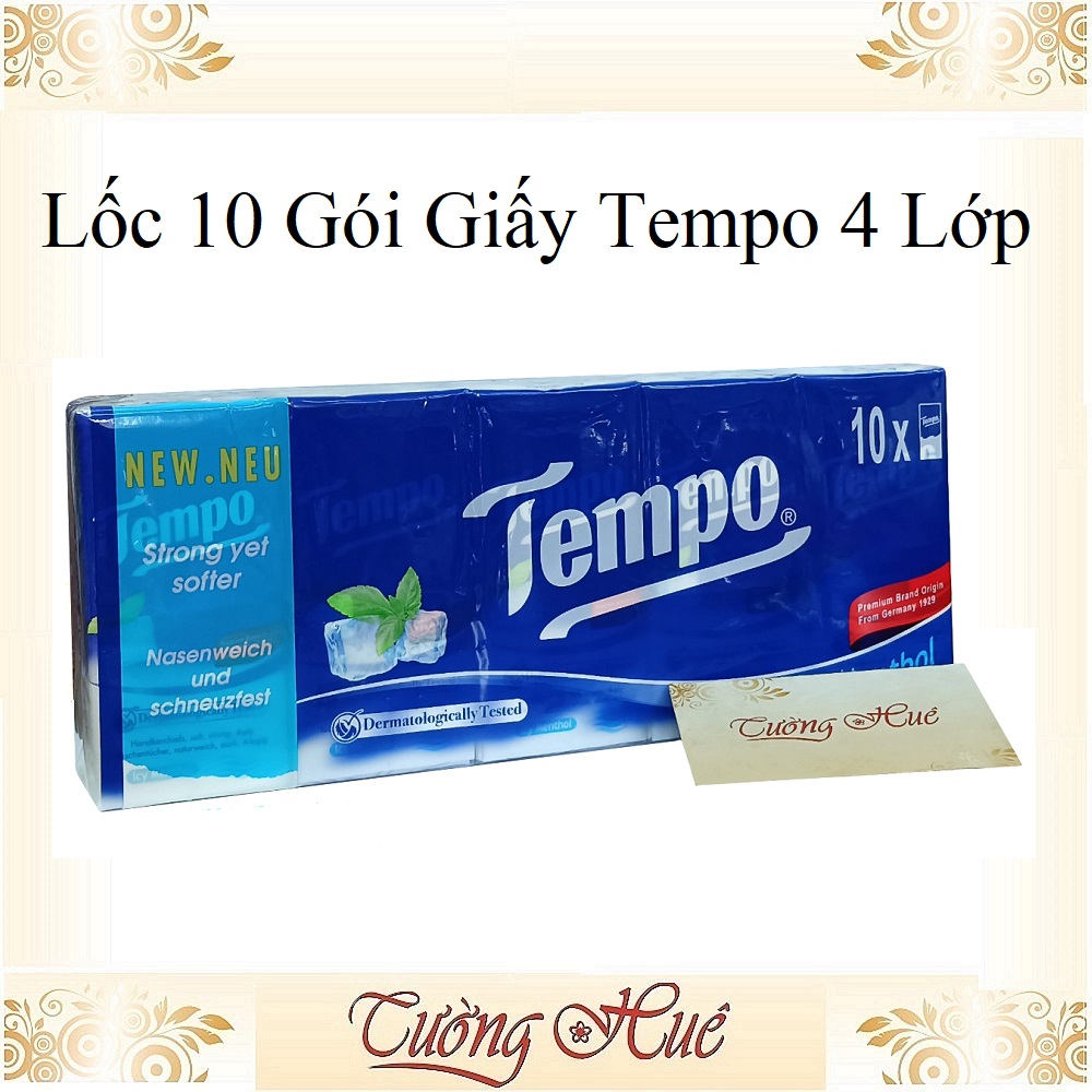 Khăn Giấy Bỏ Túi Tempo 4 Lớp - Lốc/10 Gói - Hương Ngẫu Nhiên