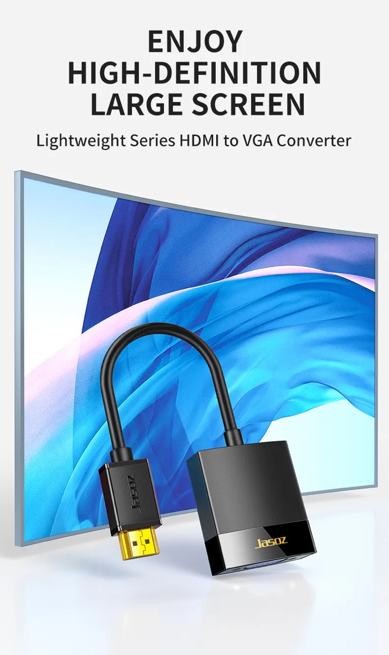Cáp Chuyển HDMI To VGA Jasoz T-G102 Có Audio - Hàng Chính Hãng