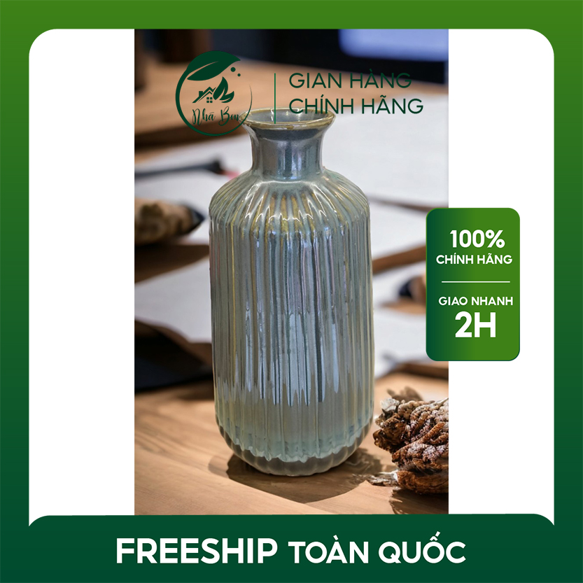 Lọ lá dứa men hoả biến - lọ hoa trang trí, lọ hoa gốm sứ Bát Tràng
