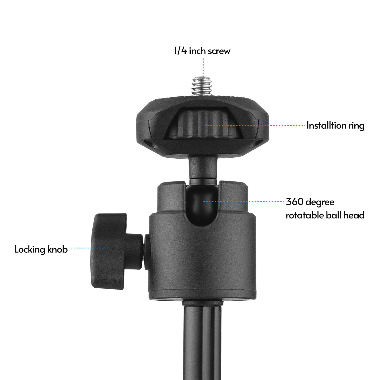 Lightweight Portable Tripod Extendable Tripod Stand Handle Grip with Adjustable Height for Phone Camera Selfie Video