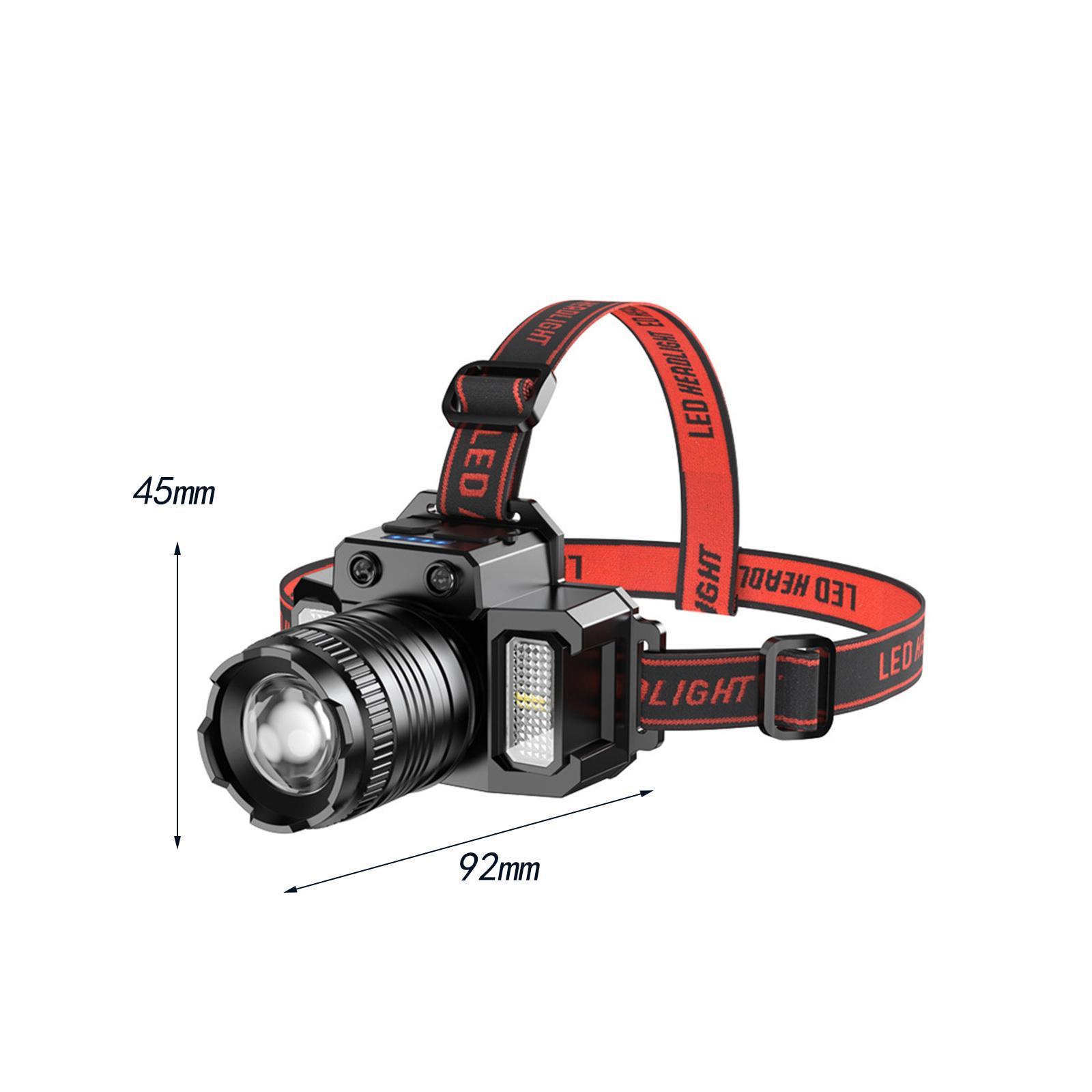 LED Rechargeable Head Mounted Work Light Waterproof Lamp Headlight for Climbing Riding Outdoor Camping