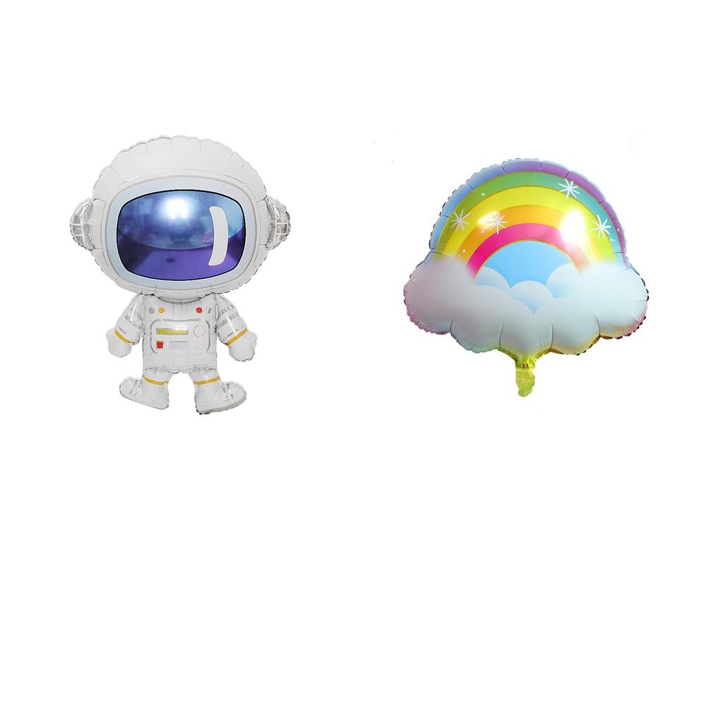 2 Pack Mylar Foil Balloons Rainbow Clouds Design for Wedding Party Supplies