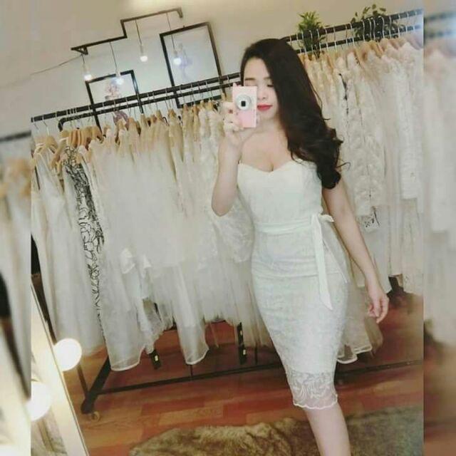 Đầm body 2 dây nơ ngay eo kute
