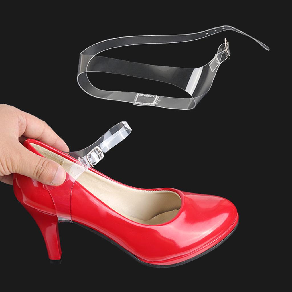 2 Pair Women's Transparent Invisible Shoe Straps Hold Loose High Heel Shoes