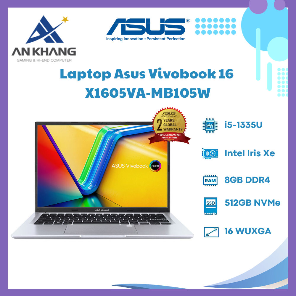 Laptop Asus Vivobook 16 X1605VA-MB105W - Hàng Chính Hãng - Bảo Hành 12 Tháng