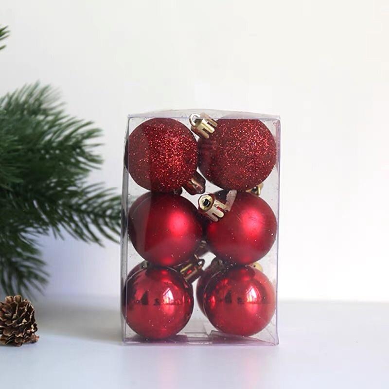 Set 6 Trái Châu 4cm Treo Trang Trí Cây Thông Noel, Nhiều Màu Lấp Lánh