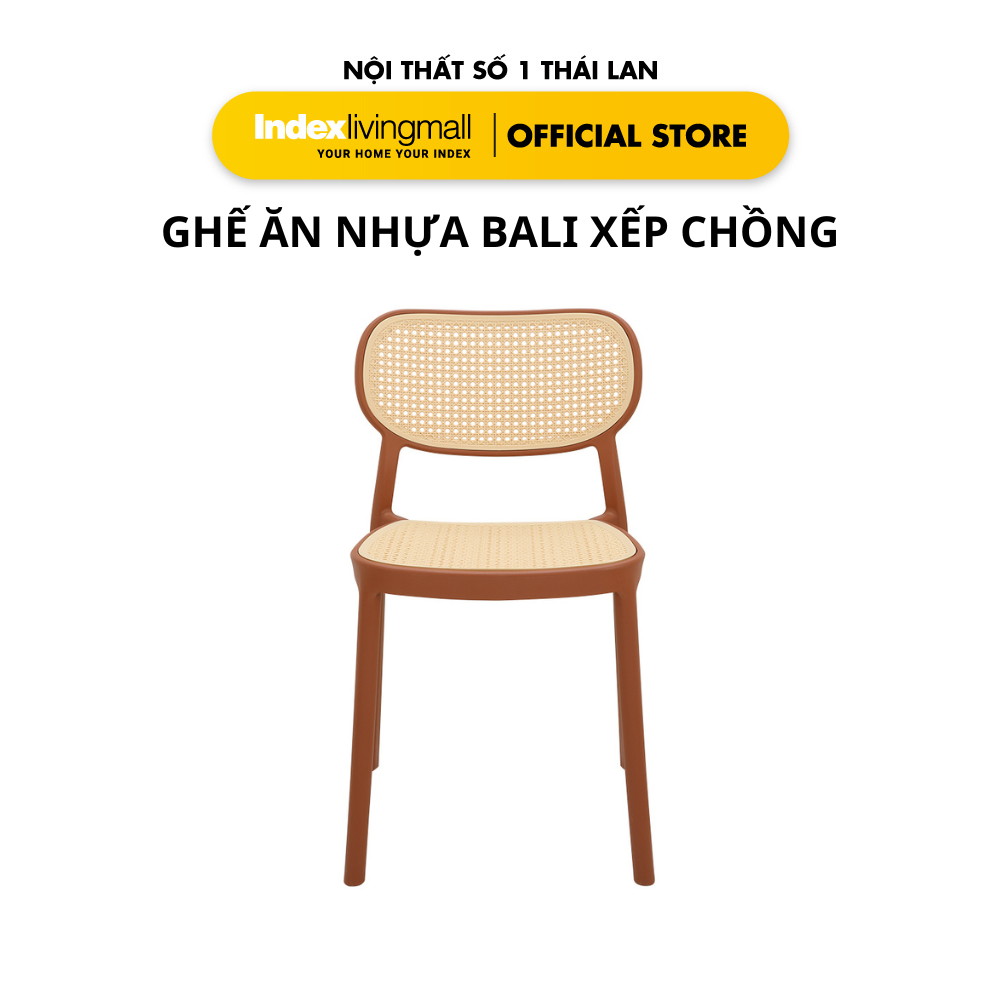 Ghế Ăn Nhựa BALI 2 Màu Đen/Đỏ Xếp Chồng Tiết Kiệm Diện Tích | Index Living Mall | Nội Thất Nhập Khẩu Thái Lan