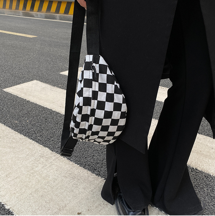 Túi đeo chéo bao tử đeo ngực Caro Ulzzang đa năng thời trang checker board cho học sinh sinh viên giá rẻ
