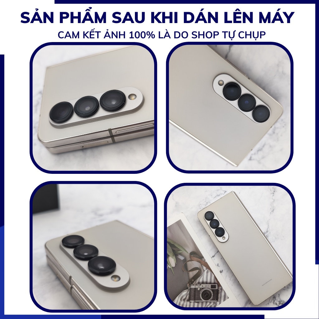 Cường lực camera z fold 4 KUZOOM viền nhiều màu chất lượng rõ nét phụ kiện