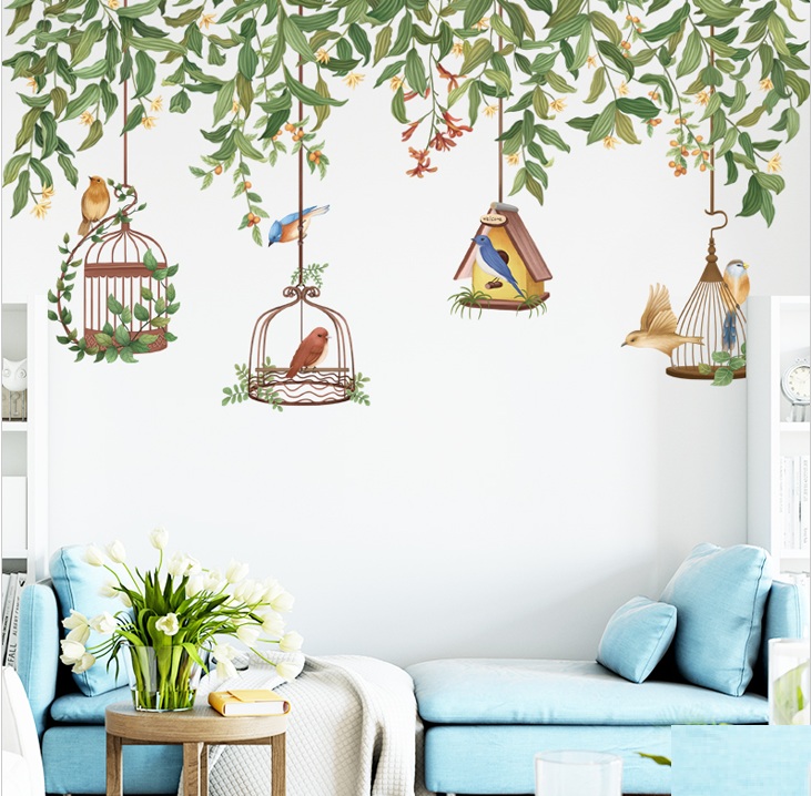 Decal dán tường tự dính-Hoa hồng leo