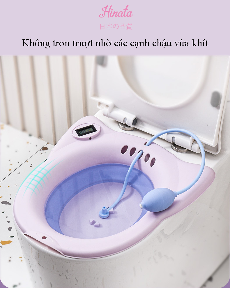 Chậu rửa gấp gọn kèm nhiệt kế vệ sinh cho phụ nữ mang thai BT17