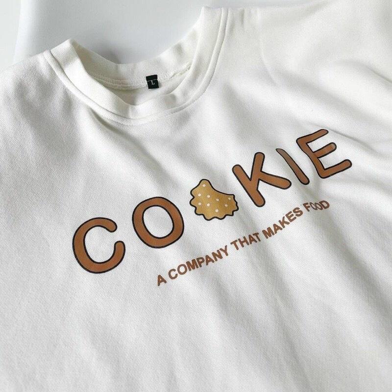 Áo sweater nam nữ tay phồng in cokie được may từ nỉ ngoại mềm mịn,thoáng mát freesize từ