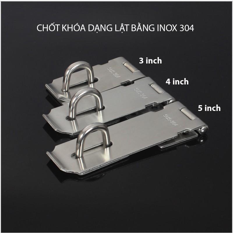 CHỐT KHÓA CỬA KIỂU LẬT BẰNG INOX 304 DÀY 2MM