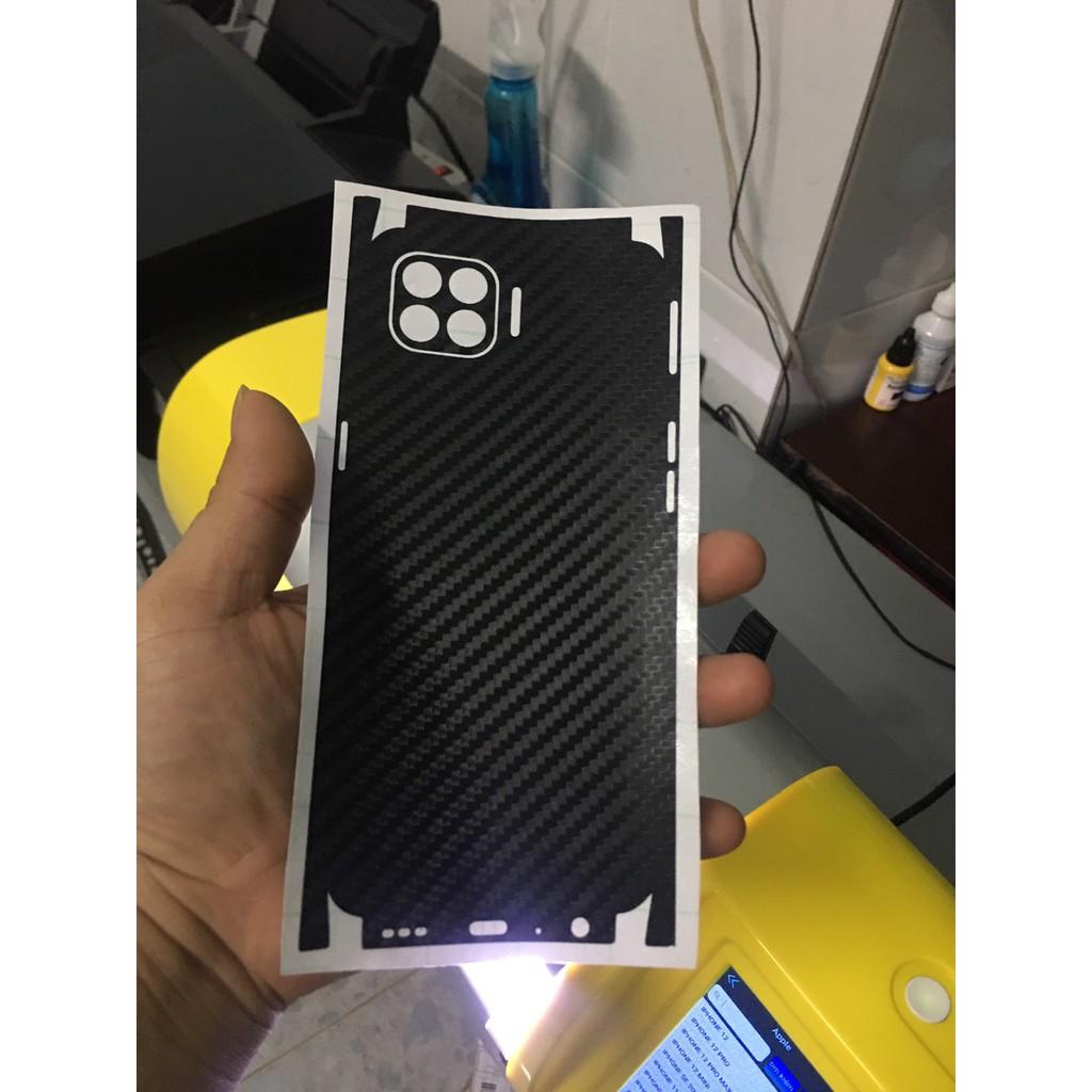 Dán Skin carbon 3D full viền dành cho OPPO A93 / A92 / A53 / A52 / A15 / A15s / A12 Chống trầy xước, chống bám vân tay