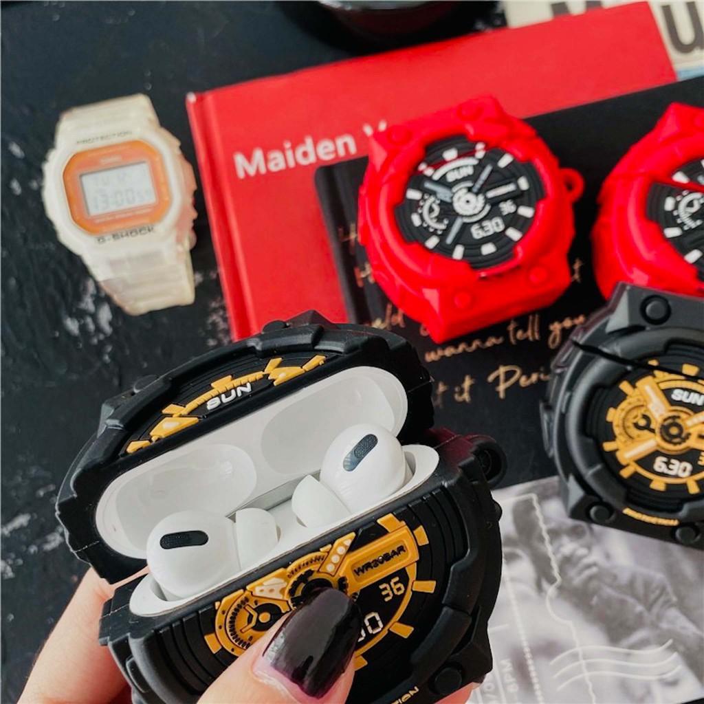 Bao Case Ốp dành cho Airpods Pro đồng hồ thời trang silicon 3d cao cấp
