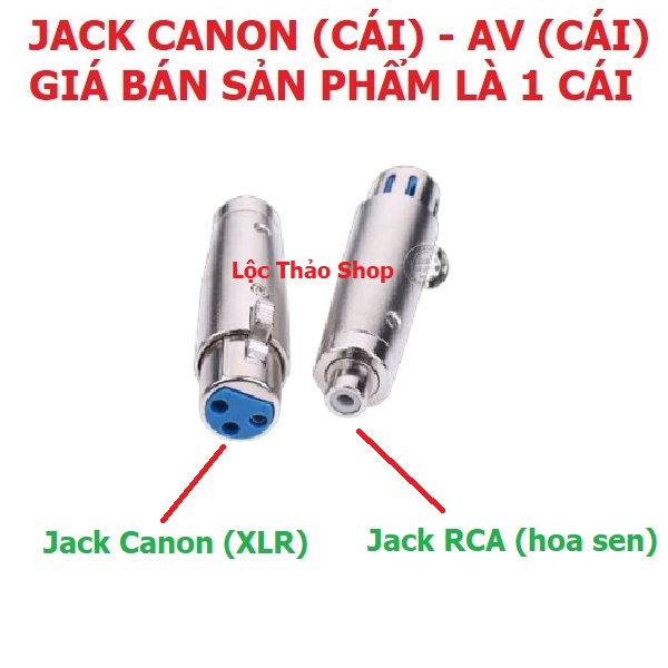 Jack Canon ra AV Cái - Jack Chuyển Đổi Canon Cái Sang AV Hoa sen Cái - XLR Female To RCA Female Audio Adapter