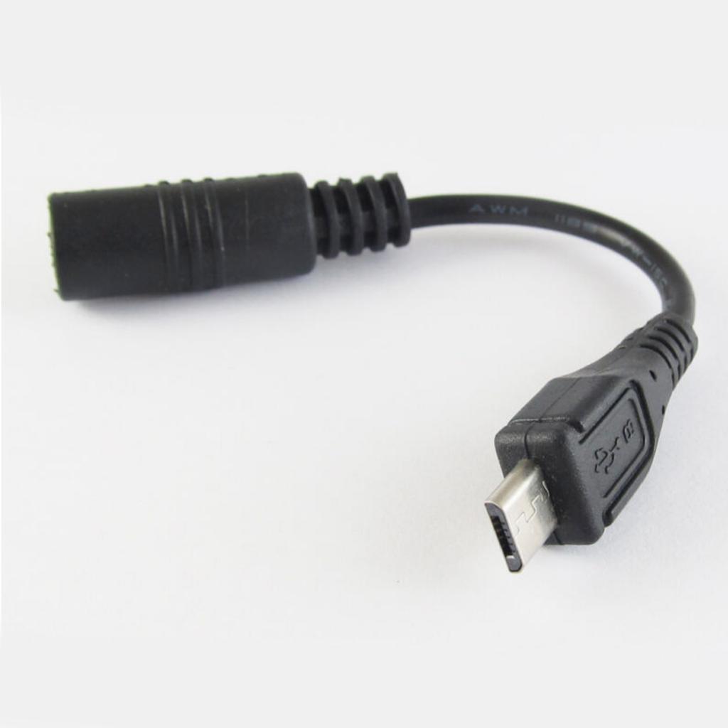 Adapter Cable DC Hollow Socket to Micro USB Plug, 5.5 X 2.1 Mm, 12.5 Cm,