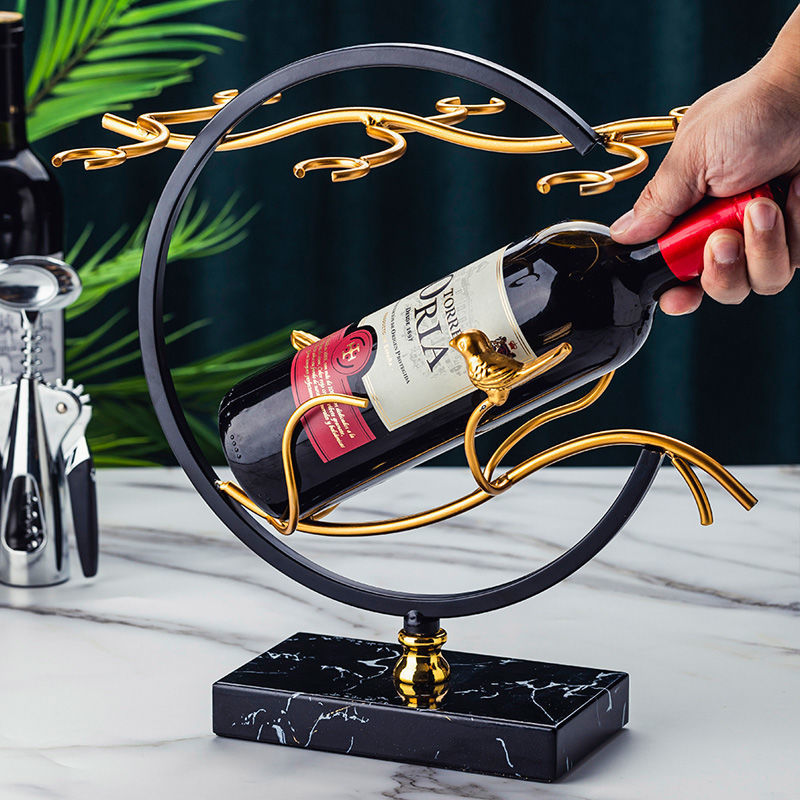 Kệ Để Ly Và Treo Ly Rượu Vang Chim Uyên Ương Hợp Kim - Hàng Nhập Khẩu