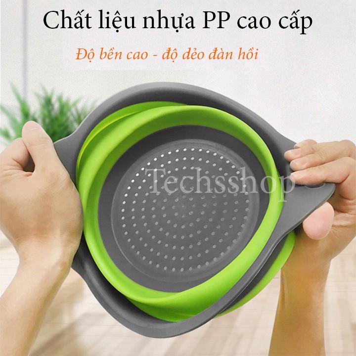 Combo 2 Rổ Xếp Gọn Trong Nhà Bếp - Loại Vuông Và Loại Tròn