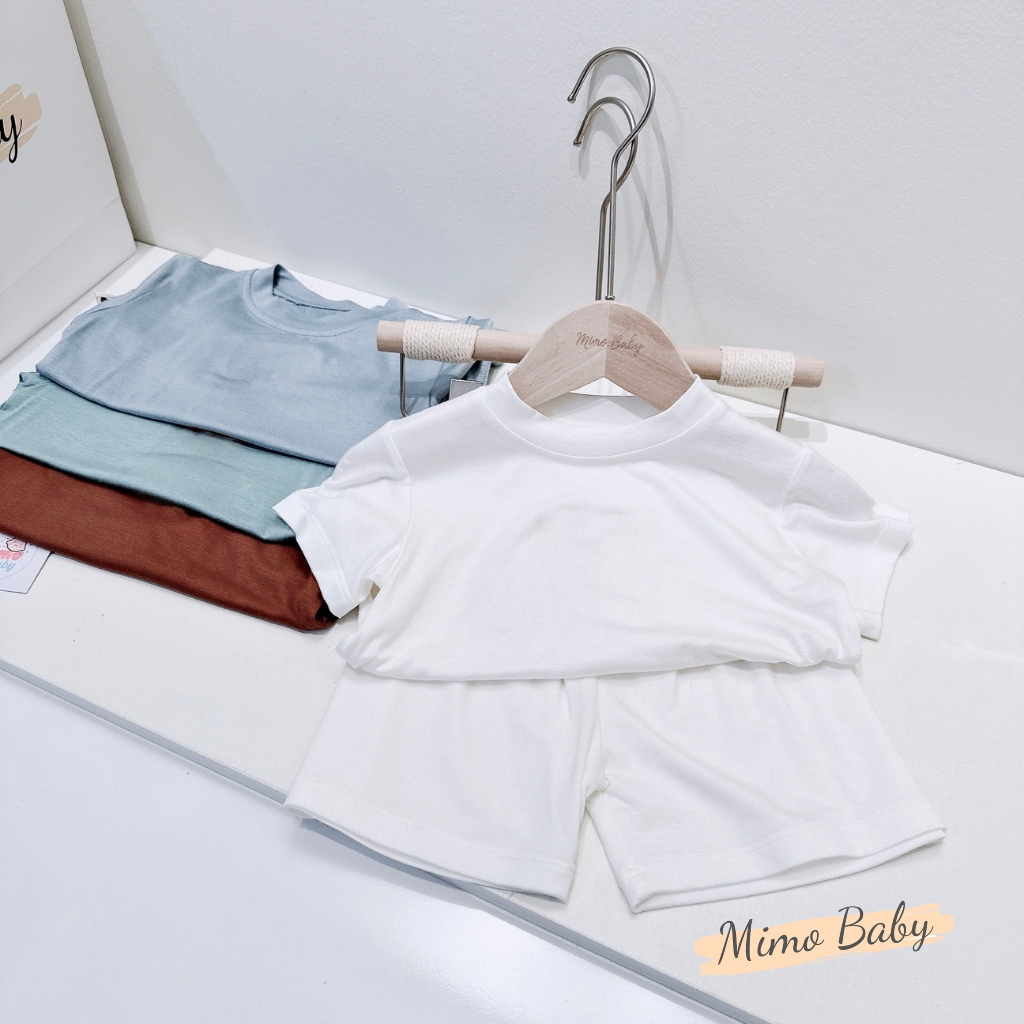 Bộ quần áo thun lạnh cộc tay trơn mùa hè cho bé QA101 Mimo Baby