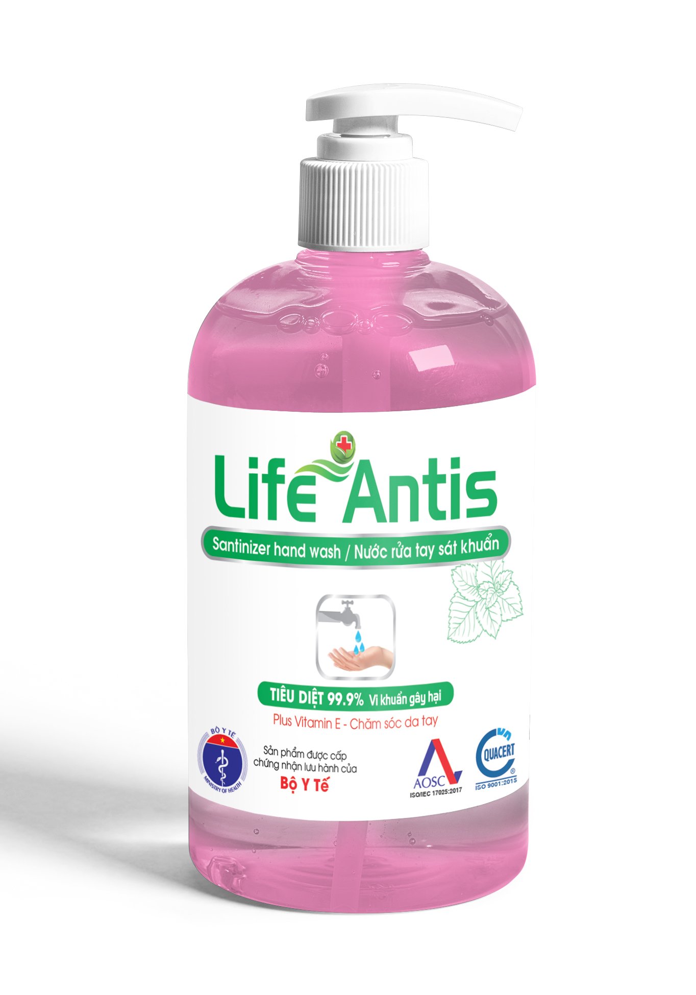 Nước rửa tay diệt khuẩn, khử mùi LIFE ANTIS hương hoa hồng chai 500ml