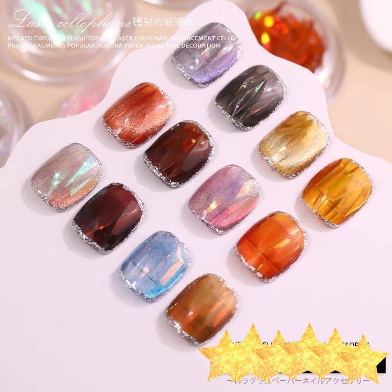 Set giấy ẩn thủy tinh dùng để trang trí móng